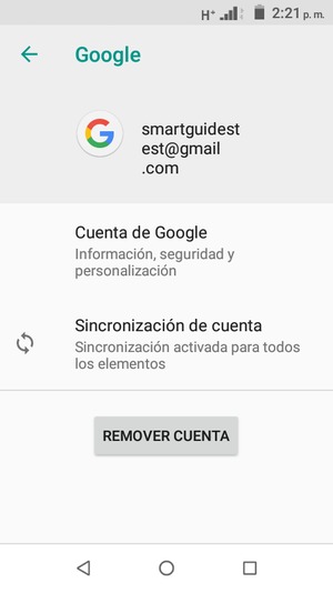 Seleccione Sincronización de cuentas