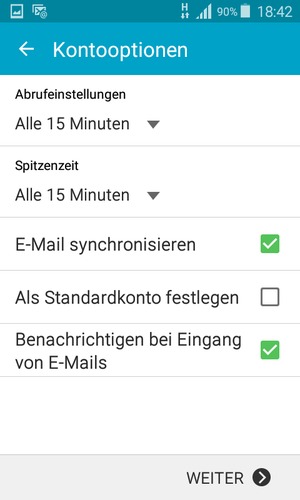 Wenn Sie diesen Bildschirm sehen, wählen Sie WEITER