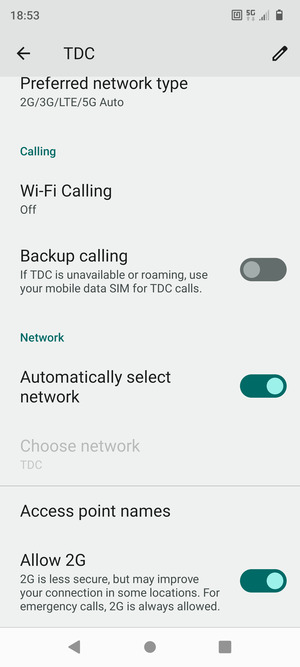 To change network if network problems occur, turn off Automatically select network