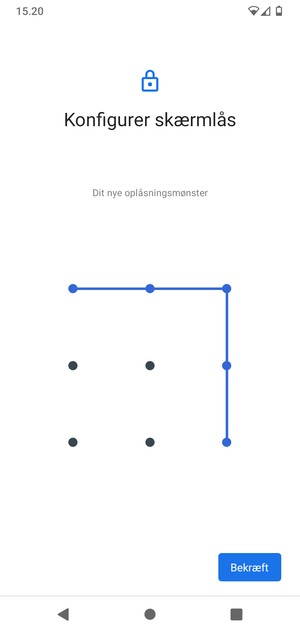Tegn oplåsningsmønsteret igen og vælg Bekræft