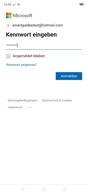 Geben Sie Ihre Passwort ein und wählen Sie Anmelden