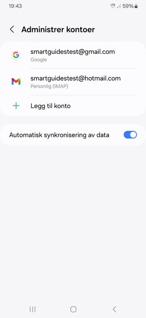 Velg din Google-konto