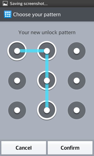 Draw the unlock pattern again and select Confirm