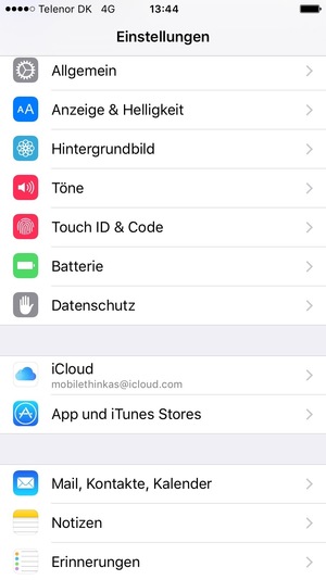 Gehen Sie zurück zum Einstellungen Menü und scrollen Sie und wählen Sie Batterie