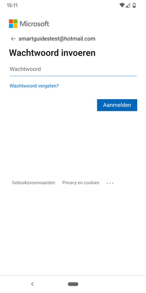 Voer uw wachtwoord in en selecteer Aanmelden