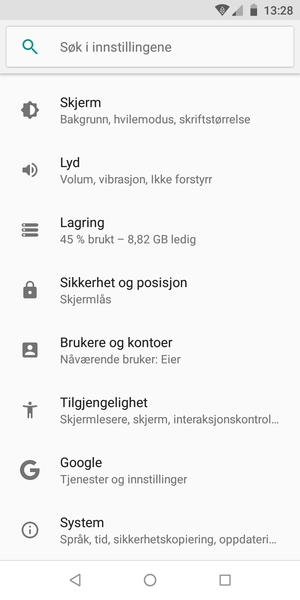 Bla til og velg System