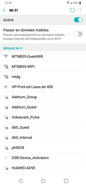 Sélectionnez le réseau sans fil auquel vous souhaitez vous connecter
