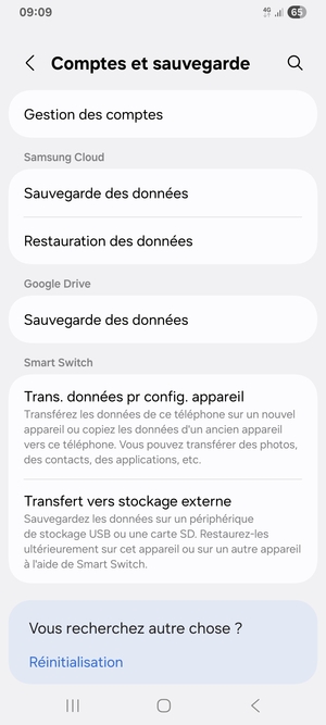Sélectionnez Gestion des comptes