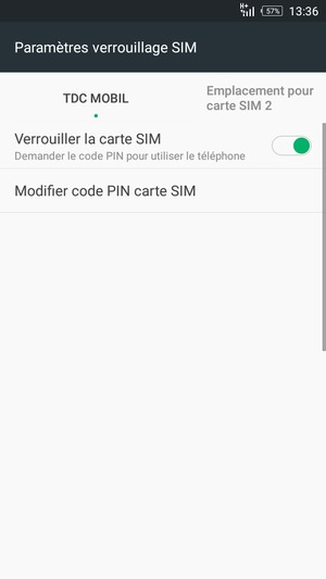 Sélectionnez Public puis Modifier code PIN carte SIM