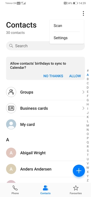 Select Settings