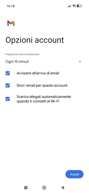 Seleziona Avanti