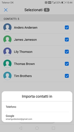 Seleziona il tuo account Google