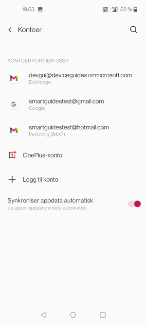 Velg din Google-konto