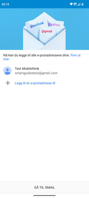 Velg GÅ TIL GMAIL