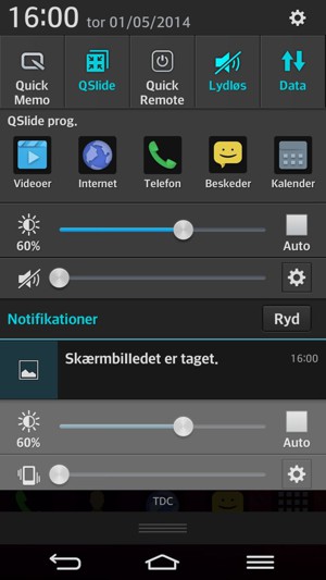Vælg Lydløs  for at skifte til lyd igen