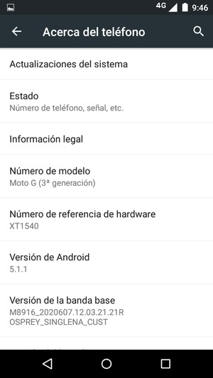 Seleccione Actualizaciones del sistema