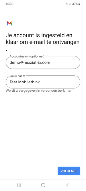 Geef uw account een naam en voer uw naam in. Selecteer VOLGENDE
