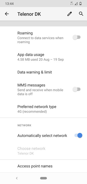 Select Access point names
