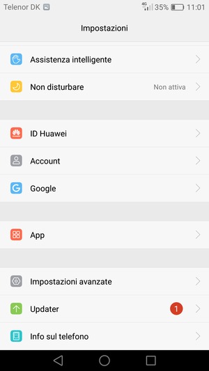 Scorri e seleziona Impostazioni avanzate