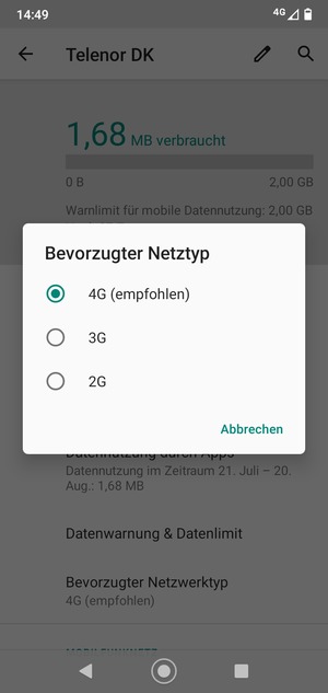 Wählen Sie die gewünschte Option