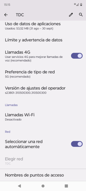 Desplácese y seleccione Nombres de puntos de acceso