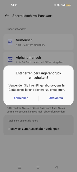 Wählen Sie die gewünschte Option