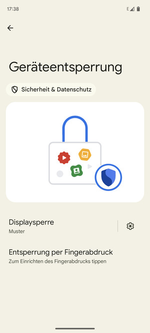 Wählen Sie Displaysperre