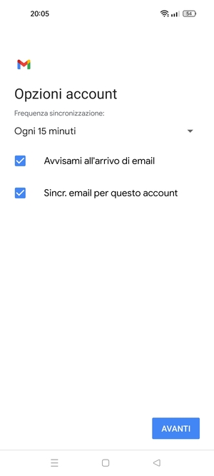 Seleziona AVANTI