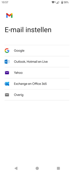 Selecteer Exchange en Office 365