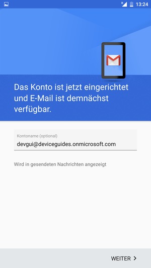 Geben Sie Ihrem Konto einen Namen und wählen Sie WEITER