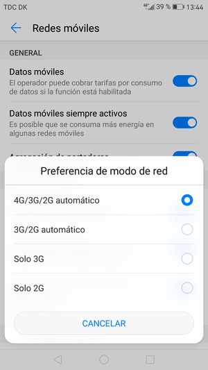 Seleccione la opción deseada