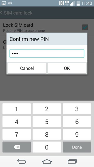 Confirm your new SIM PIN and select OK