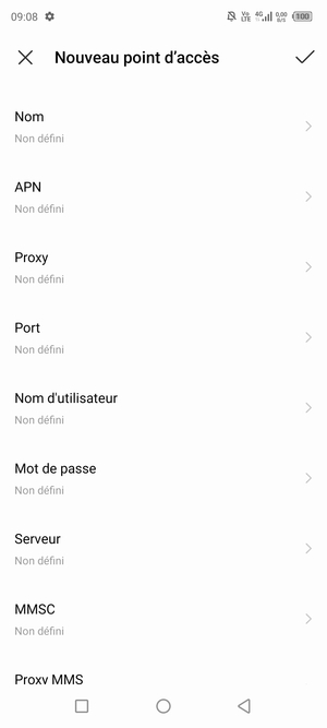 Saisissez les informations Internet