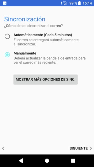 Seleccione la opción deseada y seleccione SIGUIENTE