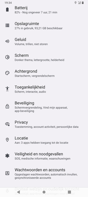 Scroll naar en selecteer Beveiliging
