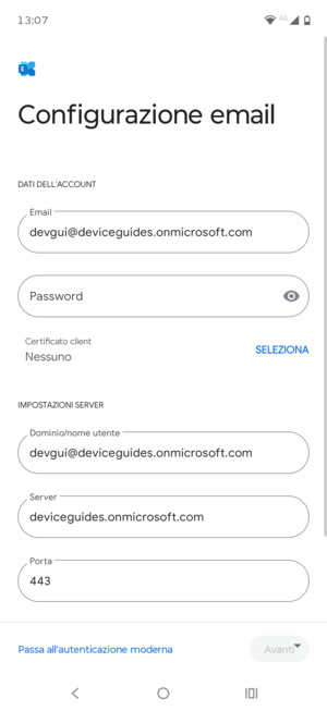 Inserisci la tua password