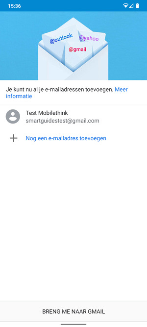 Selecteer BRENG ME NAAR GMAIL