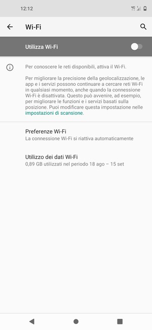 Attiva Utalizza Wi-Fi
