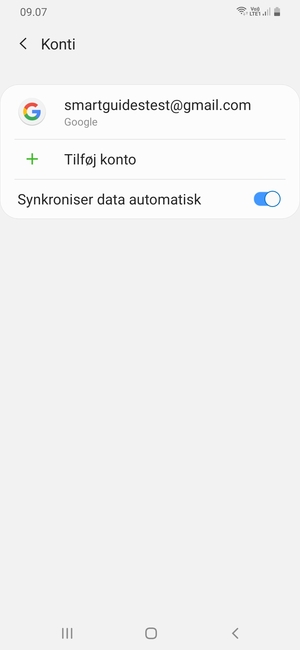 Vælg din Google konto