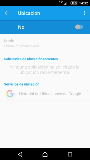 Desactive Ubicación