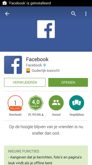 Selecteer OPENEN