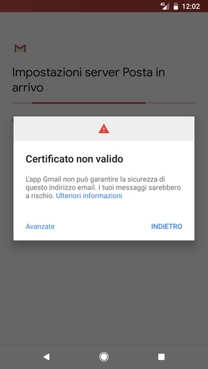 Seleziona INDIETRO
