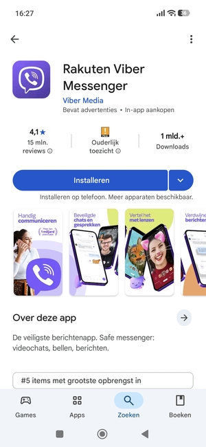 Selecteer Installeren