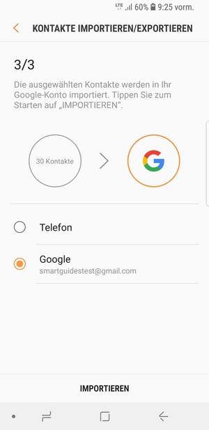 Wählen Sie IMPORTIEREN
