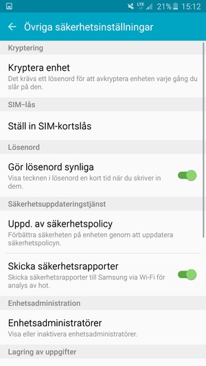 Välj Ställ in SIM-kortslås