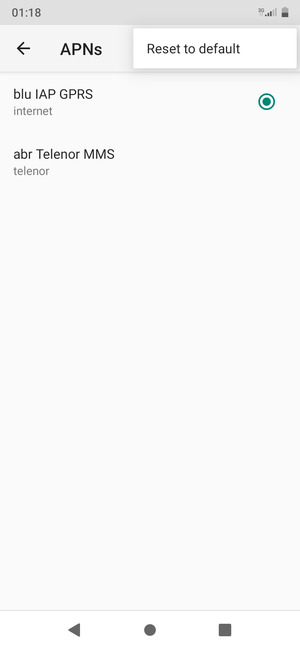 Select Reset to default