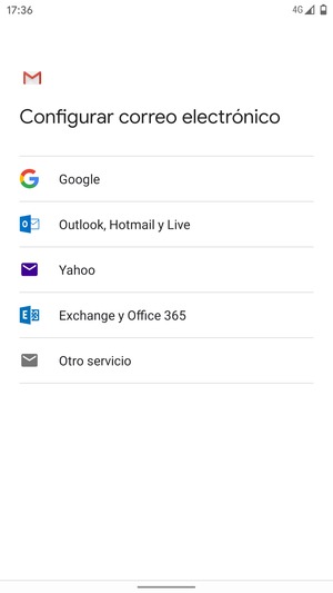 Seleccione Outlook, Hotmail y Live