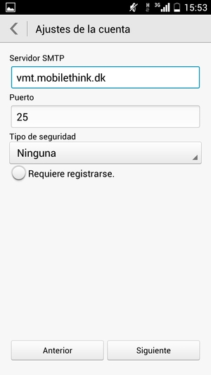 Desmarque la casilla de verificación Requiere registrarse. y seleccione Siguiente