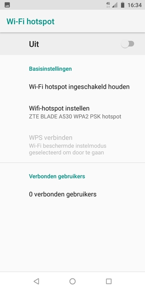 Selecteer Wifi-hotspot instellen