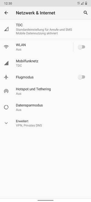 Wählen Sie Mobilfunknetz